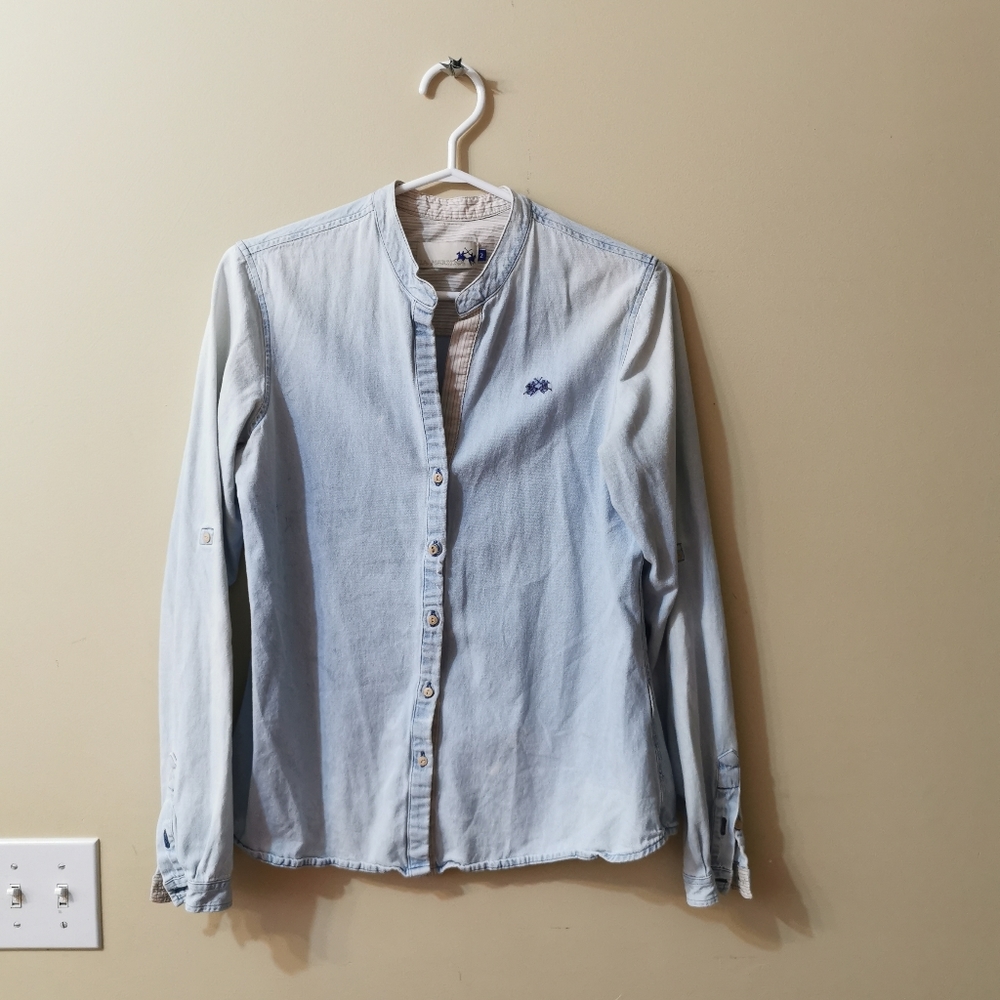 La Martina, 2, Light Blue Button Up Polo Shirt